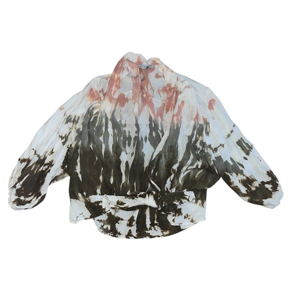 Young Fabulous & Broke (YFB) Tie-Dye Tie Front Milia Blouse - Picture 2 of 3